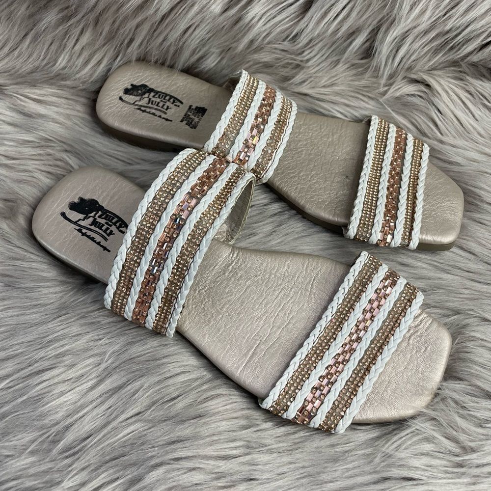 5 for $25🔥Zully‎ & Jully Braided Bedazzled Sandals Size 8